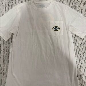 Vineyard Vines White Short-Sleeve Tee with Green Bay Packers Pocket Logo
